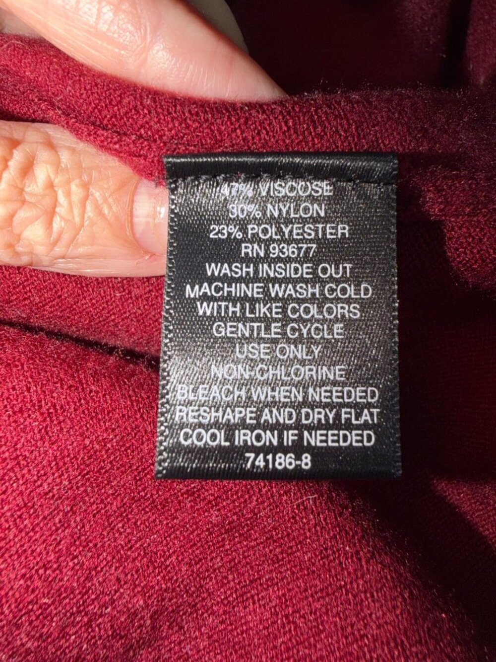 NWT Bold Elements Womens XL Burgundy Claret Long Cardigan Sweater Quiet Luxury - Picture 9 of 11